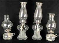 Selection of Lamplight Farms Oil Lamps, Lot of 4