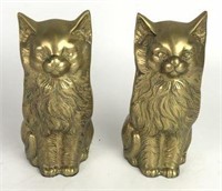 Pair of Brass Cat Bookends