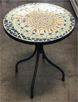 Metal Patio Table with Mosaic Top