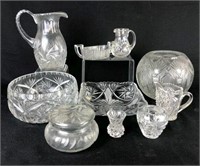 Assortment of Crystal Bowls, Pitchers & More