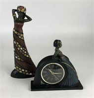 Mahogany Princess "Inspired" Figurine & Clock