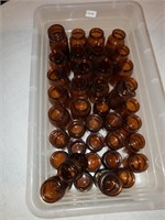 BOX LOT OF MINI BROWN CONTAINERS