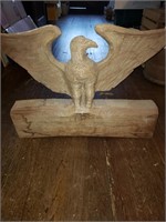 BEAUTIFUL CARVED WOOD EAGLE - APPROX. 2' X 3'