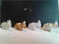 Donkey Sculptures (4X) - Marble