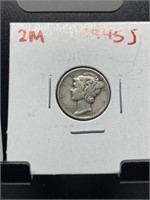 1945-S MERCURY SILVER DIME