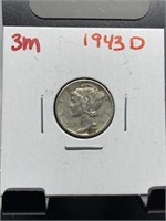 1943-D MERCURY SILVER DIME