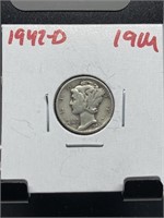 1942-D MERCURY SILVER DIME