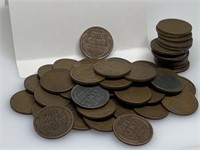 QTY 1 "ROLL" 50 UNSEARCHED WHEAT PENNIES