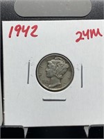 1942 MERCURY SILVER DIME