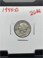 1945-D MERCURY SILVER DIME