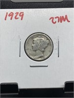 1929 MERCURY SILVER DIME