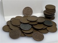 QTY 1 "ROLL" 50 UNSEARCHED WHEAT PENNIES