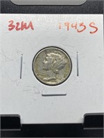 1943-S MERCURY SILVER DIME