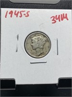 1945-S MERCURY SILVER DIME