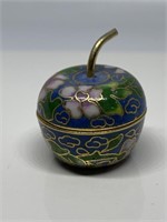 VTG CLOISONNE SMALL APPLE LIDDED BOX (SMALL)