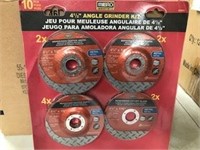 Angle Grinder Kit, 4 1/2", 10pc. Gift Set