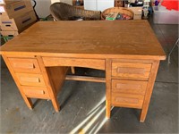 Solid Oak Desk w/ Veneer Top