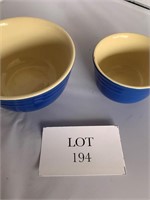 Oxford Stoneware Blue and White Glazed Bowls (2)