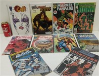 Lot de bandes dessinées anciennes, dont Captain Am