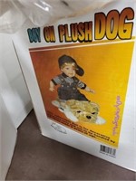 BOY ON PLUSH DOG COLLECTIBLE DOLL