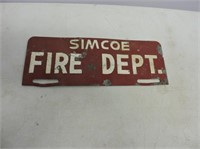 Simcoe Fire Department License Plate Topper