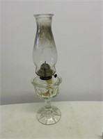 Antique Oil Lamp & Chimney 18"T