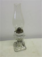 Antique Oil Finger Lamp With Chimney 15"T