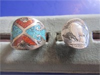 2  Rings(Sz 13),Buffalo Nickel Ring-