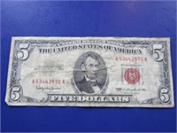 1963  Red Five Dollar Bill