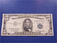 1953 Blue Five Dollar Bill