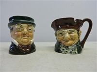 Pair Royal Doulton Miniature Toby Mugs