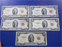 5-1953 Red Two Dollar Bills
