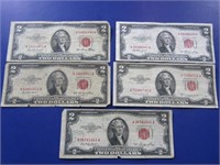 5-1953 Red Two Dollar Bills