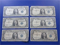 6-One Dollar Silver Certificates-1957A