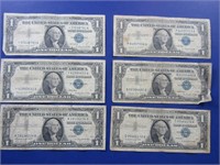 6-One Dollar Silver Certificates-1957A