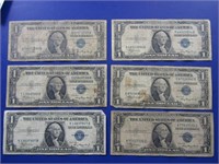 6-One Dollar Silver Certificates-1935A
