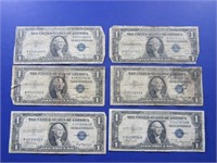 6-One Dollar Silver Certificates-1935A
