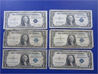 6-One Dollar Silver Certificates-1935D
