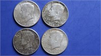 4-1964 Silver Kennedy Half Dollars