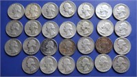 27 Washington Silver Quarters