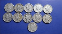 11 Silver Liberty Dimes