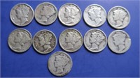 11 Silver Liberty Dimes