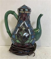Tiffany style Stained Glass Tea Pot Lamp