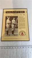1920 Babe Ruth & Ty Cobb Newspaper Plaque