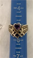 Sterling silver ring with Purple Heart stone
