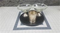 STERLING WEIGHTED DISHES & NEWPORT CUP