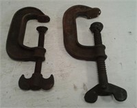 Cast Iron C Clamps (2X) - 3 Inch - Vintage