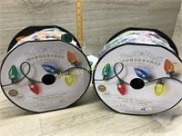 2 SETS OF COLORED OUTDOOR CHRISTMAS LIGHTS