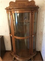 Oak Curved Front China Cabinet