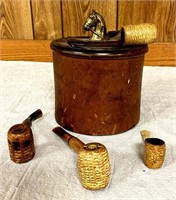 Vintage Horse Head Humidor & Smoking Pipes
